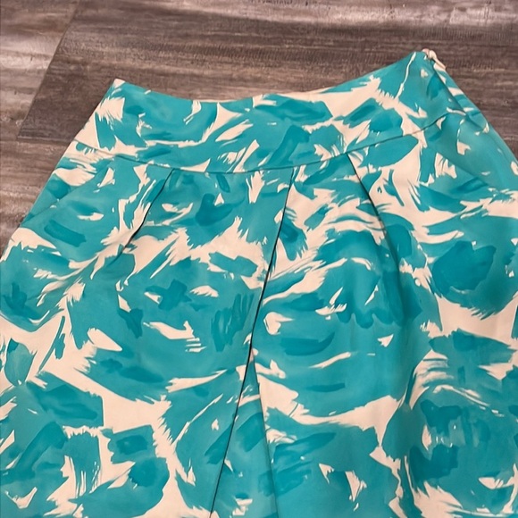 LK Bennett aquamarine brushstroke mirage a line skirt - Picture 2 of 7